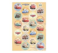 Dekora, Mini Dischi Ostia Cars, Decorazioni Commestibili Lightning McQueen per Cupcake, Muffin & Biscotti, Rotondi, Design Ufficiale Disney-Pixar, 3,5 CM