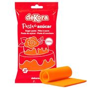 dekora - Pasta di Zucchero Arancione 250g - Sugar Paste - Pasta zucchero per torte - facile da usare - Kosher, Halal e Senza Glutine