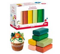 dekora - Pasta di zucchero colorata 6 colori, Fondant per torta, cupcake e biscotti, Elastica e facile da lavorare, senza glutine, halal e kosher 600 g