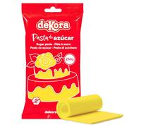 dekora - Pasta di Zucchero Giallo 250g - Sugar Paste - Pasta zucchero per torte - facile da usare - Kosher, Halal e Senza Glutine