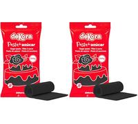 dekora - Pasta di Zucchero Nera 250g - Sugar Paste - Pasta zucchero per torte - facile da usare - Kosher, Halal e Senza Glutine (Confezione da 2)