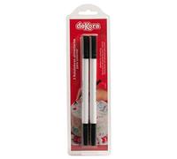 Dekora- Pastelli Neri con coloranti Alimentari per Decorazione Cupcake, Fondente o Carta di Riso, Colore Nero, 414094