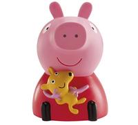 dekora - Salvadanaio per bambini apribile Peppa Pig in plastica con 4 lecca lecca rosa - 18 cm - Resistente e sicuro - Regalo natale bambini