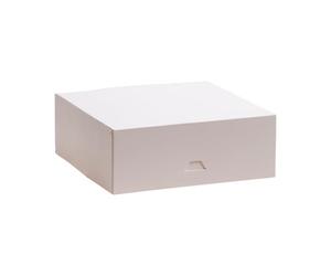 dekora - Scatole per Torte - Dimensioni 25x25x8 cm - Scatole Resistenti per Pasticceria - Facili da Montare e Riutilizzabili - Cartone Eco-friendly in Fibra Vegetale - 50 Scatole - Colore Bianco