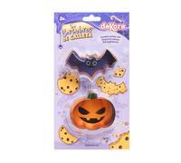 dekora - Set di Formine per Biscotti di Halloween - 2 Stampi in Metallo a Forma di Zucca e Pipistrello - Ideali per Dolci, Pane e Decorazioni Halloween dimensioni da 6 a 9 cm