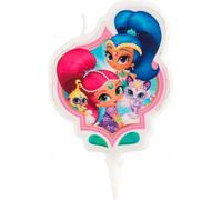 dekora - Shimmer And Shine Candela in Ceramica 2D, Cera, Multicolore, 5 x 2 x 8 cm