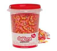 dekora - Sprinkles di zucchero a forma di cuore multicolore, 1 kg - Codette e zuccherini per decorazioni dolci e torte - Perfetti per San Valentino