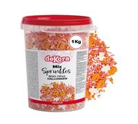 dekora - Sprinkles Halloween con Zucche e Fantasmi Senza Glutine 1 kg | Zuccherini decorativi per dolci, Codette colorate, Ideali come topping per torte, Cupcake, Biscotti, Muffin e Dessert.