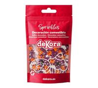 dekora - Sprinkles Halloween Zucche Fantasmi e Pipistrelli 100g | Zuccherini decorativi per dolci, Codette colorate, Ideali come topping per torte, Cupcake, Biscotti e Muffin Senza glutine
