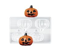 dekora - Stampo Grande a Forma di Zucca Halloween per Cioccolato e Cioccolatini - Stampi in Plastica per Pasticceria e Dolci - 2 Cavità 9 x 8,9 cm - Placca 27,5 x 17,5 cm