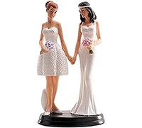 dekora - Decorazione per Torte di Matrimonio - Figura di Coppia di Spose Lesbiche 20 cm