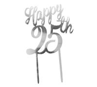 Dekora - Topper per torta | decorazione per torte in argento 25 anni, 354107