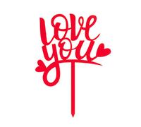 dekora, Topper per torta per dichiarare tutto il tuo amore a quella persona così speciale, colore rosso (354113)