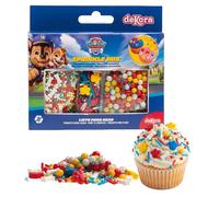 dekora - Zuccherini decorativi per dolci Mix Paw Patrol, Sprinkles per torte e cupcake, Codette colorate di zucchero, Decorazioni commestibili per torte di compleanno per bambini, Senza glutine 70g