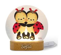 DEKORI | Lampada Personalizzata Con Nome | Luce Led Notturna Per Camera Da Letto | Cameretta Bambini | Idea Regalo | Compleanno | Idea Regalo Natale (Coccinella)