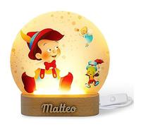 DEKORI | Lampada Personalizzata Con Nome | Luce Led Notturna Per Camera Da Letto | Cameretta Bambini | Idea Regalo | Compleanno | Idea Regalo Natale (Pinocchio)