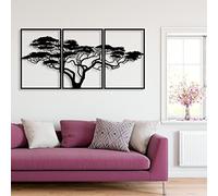 Dekory Albero della vita in metallo - 3 pannelli decorazione da parete in metallo arte da parete in metallo decorazione casa decorazione interni decorazione soggiorno (102 x 51 cm [40,1'' x 20,0''])