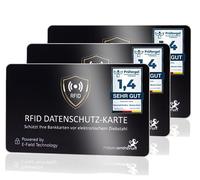 DEKRA + EMV Gepr. RFID Blocker Scheda di protezione RFID a 360° RFID Protezione interferente elettronica - NFC Blocker Card - Scheda di protezione per portafoglio grande - Scheda di protezione contro