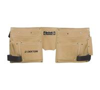 DEKTON Cintura porta attrezzi in pelle per professionisti, resistente, 10 tasche, con vestibilità regolabile, organizer per falegnami, elettricisti, porta martello, cammello