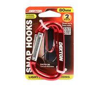 Dekton Set di 2 moschettoni grandi, clip in metallo resistente, forte capacità portante, meccanismo di bloccaggio a sgancio rapido, finitura resistente alla ruggine, uso versatile per ingranaggi