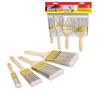 Dekton Set di 4 pennelli professionali di grado - Finitura ultra liscia, pennelli piatti e taglienti per superfici di precisione e grandi, compatibili con vernici a base d'acqua e olio