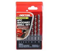 Dekton Set di 8 punte professionali per muratura, 2-10 mm, include custodia resistente, punta in carburo, include trapano in 8 misure, punte resistenti con punta in carburo per cemento, mattoni,