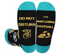 Dekzked Calzini da calcio con scritta in inglese "Do Not Disturb I'm Watching", regalo divertente per uomini, donne, adolescenti, marito, papà, figlio, amanti del calcio, Blu01, Taglia unica