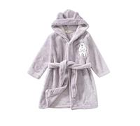 Del bambino Dei Capretti Del Bambino Delle Ragazze Dei Ragazzi Del Fumetto Accappatoi Con Cappuccio Caldo Flanella Notte-Accappatoio Degli Indumenti Da Notte Carino Pigiama Vestaglia (Grey, 2-3 Years)