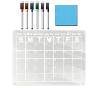 del calendario delle pareti acriliche per il blocco termico settimanale di lavagna settimanale-trasparente del frigorifero | Pianificatore minimalista per cucina, appartamento, studio | Set di