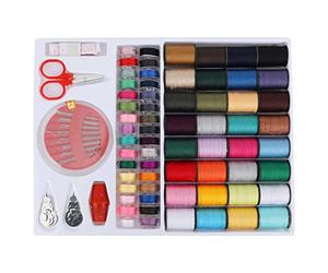 del Cavo, 64 Stuks Set di Spoel Naaigaren, Portatile e Leggero per Progetti di Cucito o Crafting, con Combinazione Multi -colori, Adatto per Cucire a Mano o a Macchina,