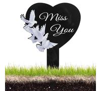 del cimitero acrilico 2D per esterni - Decorazioni per cortili di tombe | Cuore e Crossing Memorial Sympathy Markers Grave Markers per il giardino del cortile all'aperto