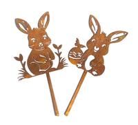 del cortile del coniglio - Decorazione del giardino dei coniglietti per il prato e vasi di fiori | di animale in metallo per l'arte del cortile all'aperto del cortile decorazione del