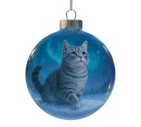 del di Natale, pallina di fascino felino globo deel gatto di Yuletidee | Creazione di opere d'arte scultoree con ornamenti festivi felini giocosi con spazi interni per le vacanze