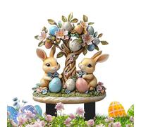 Del Giardino Di Pasqua - 2 D Segnali Di Patio Di Prato Acrilico | Coniglietto Con Uova, Segni Di Giardino Del Cartone Animato Decorazioni Esterne, Conigli Decorativi Da Giardino Di 11.8 Pu
