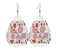 del mese nazionale del donatore di sangue Orecchini pendenti con gancio Orecchini a goccia in pelle per le donne