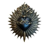 del muro del cuore - 9.65x8.07x0.79 pollici Scultura della decorazione da pareti religiose per collezionisti, ornamenti artistici spirituali, decorazioni per la casa sacra vintage per Pasqua, e
