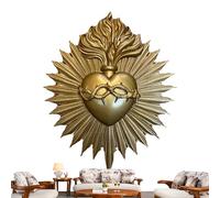 del muro del cuore - 9.65x8.07x0.79 pollici Scultura della decorazione da pareti religiose per collezionisti, ornamenti artistici spirituali, decorazioni per la casa sacra vintage per Pasqua, e