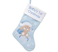 Del Neonato 1st Calza Natale con Ricamato Fiocco di Neve E Orso Design Scelta