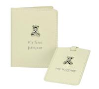 Del Neonato My First Passport Cover E Targhetta Bagaglio Set Teddy Orso Design -