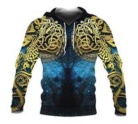 del nodo Celtic Viking in tutto il design con cappuccio 3D con cappuccio 3D Harajuku Streetwear Pullover Unisex Casual Giaccata Traccetta