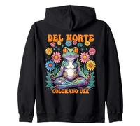 del Norte Colorado USA Psichedelico Frog Chill Zen Design Felpa con Cappuccio