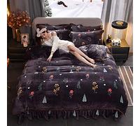 del Piumino King Matrimoniale copripiumini Biancheria da Letto Floreale coperture per Letti matrimoniali Inverno Set di Cover Piatti in Flanella Calda Doppia Size bimo