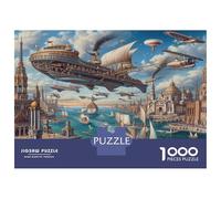 del Porto Puzzles 1000 Pezzi In Steampunk del Porto cartone Resistente,Un Puzzle Per Gioco Educativo Per La Sgonfiatina,Ideale Per Attività Fuzzle Post-scuola, 70x50cm