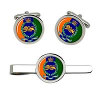 Del Re Proprio Reale Confine Regiment, Britannico Militare Gemelli E Tie Clip Di