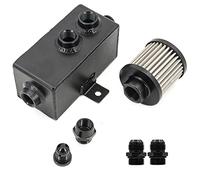 del separatore dell'olio Serbatoio di raccolta olio universale per auto da 1 litro, in alluminio, con filtro di sfiato e scarico, con AN6/8/10 OCT-AN10-1L-BK(With AN10 fitting)