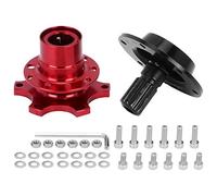 del volante,KIMISS volante universale a 6 fori con sgancio rapido Kit adattatore adattatore disconnessione per riparazione auto(Rosso)