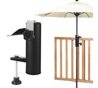 DELAESI Supporto per ombrellone da balcone, ringhiera del balcone, porta-ombrellone, supporto per ombrellone per balcone, terrazza o tavolo, campeggio