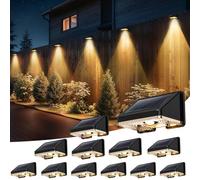 Delaiglow Applique da Esterno Solare 12 Pezzi Lampada Solare da Esterno Bianco Caldo Luci Solari Esterno Impermeabile Creando un'atmosfera Suggestiva Per Recinzione, Muro e Giardino