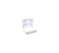 DELALO® Scatola ad anello bianca con luce LED, anello in velluto bianco, con illuminazione a LED, per fidanzamento, proposta, matrimonio (bianco)