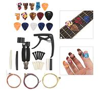 Delaman Kit di ricambio per corde per chitarra, 36 pezzi, include capotasto, avvolgitore, taglierina, plettro per pollice, dado, ponte, kit di strumenti per chitarra per una facile sostituzione delle